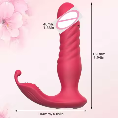 QINYU 10 Vibration Telescoping Modes Wireless Remote Control Vibrator G-Spot Clitoris Vaginal Stick 