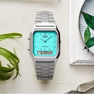 [Original] Casio AQ-230A-2A2 Vintage Trending Color Turquoise Analog Digital Unisex Watch