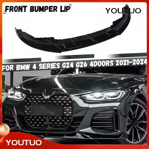 Car Front Bumper Lip Spoiler Diffuser Body Kit For BMW 4 Series G24 G26 420i 430i i4 M50 Gran Coupe 