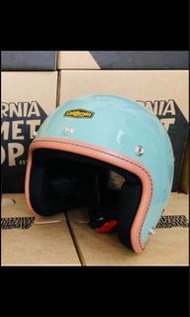 California helmet mint  green s size  54-55 電單車頭盔 薄荷綠色 細碼  （加風鏡+100）