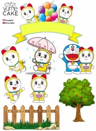 Topper cake kue ulang tahun doraemon part 2 nobita suzuka free custom nama dan ucapan