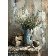 2025 Vintage Still Life Poster Prints Lemon Olive Tree Plants in Vase Wall Art Canvas Painting Botan