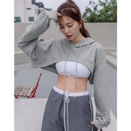 WOMEN'S SUPER CROP HOODIE TOP KOREAN STYLE BIGSIZE OVERSIZE ALLSIZE SML XL -5XL Hoodie Women Sweater