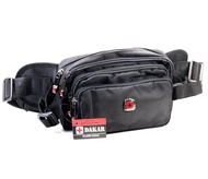 Chinatown Leather  กระเป๋าคาดเอวผ้า DAKAR 3 ซิป สีดำ