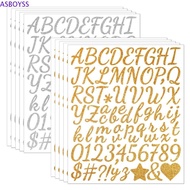 ASBOYSS 5 Sheets Glitter Letter Stickers, English Letter a-Z 2/1.5 Inch Alphabet Big Letter Stickers