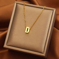 Kalung Inisial Wanita Titanium Kalung Titanium Wanita Liontin Huruf Kalung Alfabet