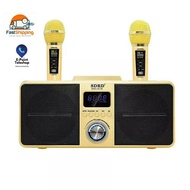SDRD SD-309 Wireless Bluetooth Dual Microphone Karaoke Portable Speaker