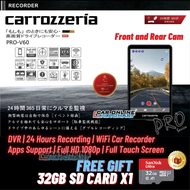 [FREE SD CARD] Carrozzeria PRO-V60 Front+Rear Dual Camera Touch Screen DVR Car Dash Cam 24hrs Record