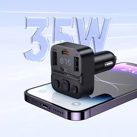 HOCO 35W Fast Charging Car Bluetooth FM Transmitter For iPhone 17 16 Pro Max LED Digital Display Wir