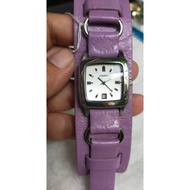 Authentic Original FOSSIL JR-8296 Ladies Date Watch Square Face Purple Leather Band from USA