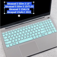 Lenovo Keyboard Cover Ideapad 3 Slim 3 15'' Ideapad 5 Slim 5 15ITL05 ideapad 3 15ALC6 ideapad 15sALC 2021 Laptop Keyboard Protector Film 15.6 Inch Air15 Soft Silicone