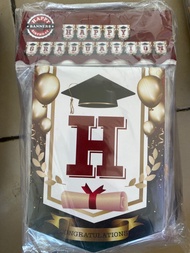 Banner set tulisan happy graduation