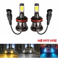 COB Lamps 2pcs LED Fog Light Bulbs H8 H11 H16(JP) Yellow White Ice Blue Strobe