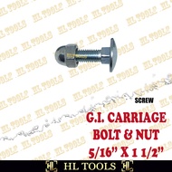 G.I CARRIAGE BOLT NUT 5/16" X 1 1/2"