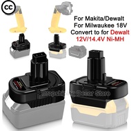 CC Battery Adapter For Makita/Dewalt/Milwaukee 18V Li-Ion Battery Convert To Dewalt 12V/14.4V Ni-MH 