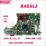 X455LJ i3/i5/i7 CPU Mainboard For ASUS X455L X455LF X455LJ X455LB A455L F454L X455LA X455LAB X455LN 