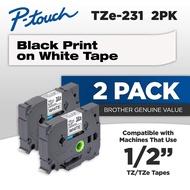 Brother label tape tze 231 tze231 12mm Black on White Label ribbon tze-231 tz-231 for Brother p-touc