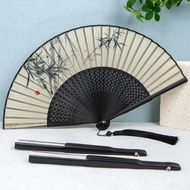 Chinese Style Silk Art Hall Hand-Painted Female Fan Retro Silk Fan Female Fan Creative Dance Fan Ant