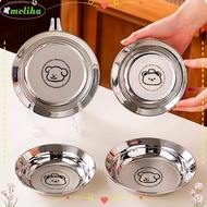 MOLIHA Mini Plates, 14/16CM 304 Stainless Steel Round Plates, Cute Shockproof Reusable Tableware Chi