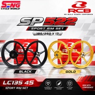 YAMAHA LC135 4S SPORT RIM SET 185/250X17 SP522 BLACK / GOLD - RCB