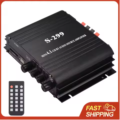 S-299 Mini 4.1 Audio Stereo Power Amplifier BT Portable Car and Home Dual-use 4*40W Remote Control A