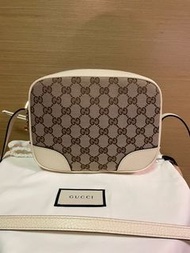 🌟現貨🌟Gucci 經典 Logo 白色帆布相機包 Gucci Bree GG Crossbody Bag