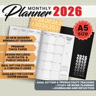 2026 Planner Booklet | A5 SIZE | Simple Planner Book | Diary/ Diari 2026 | Monthly Planner 2026
