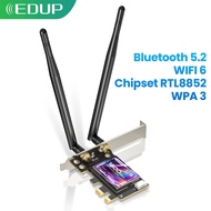 EDUP 9658 AX1800 WiFi 6 PCIe Adapter Bluetooth Dual Band 2.4GHz 5.8GHz 1200Mbps with MU-MIMO for Hig