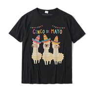 No ProbLlama Cinco De Mayo Shirt Funny Llama Mexican 5th May Funky Men's Top T-Shirts Printed Tops S