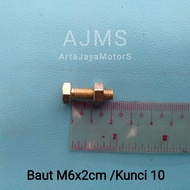 baut baud mur 10 kuning m6 x 20mm sekrup drat kunci 10x2cm terlaris