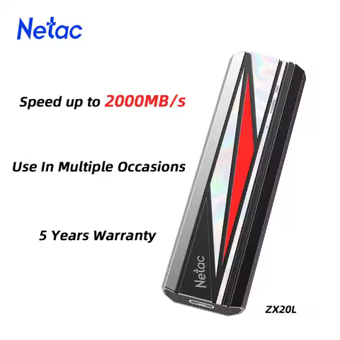 Netac ZX20L 20Gbps Portable SSD 2000MB/s 1TB 256GB 512GB 2TB USB3.2 Gen2 Solid State Drive for Phone