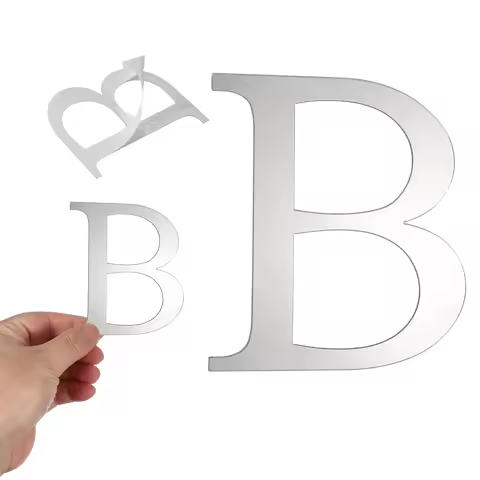 3D Alphabet Mirror Wall Stickers 4" Acrylic Alphabet Wall Decal Self-Adhesive House Letter Number Ho