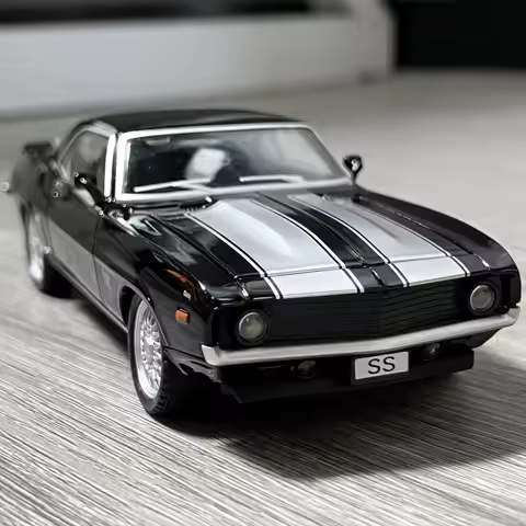 1:32 Chevrolet Camaro SS 350 1969 Super Classic Sports Cars Alloy Metal Diecast Model Car Sound & Li