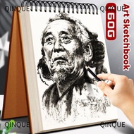 QINJUE Art Sketchbook, A4/8K/16K/32K/A3 30Sheets/60Pages Drawing Notepad, Thickening Flip-up Kraft P