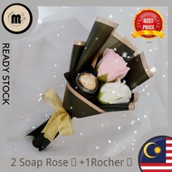 ✨2 for RM30✨2Rose+1Rocher Bouquet巧克力玫瑰花束🌹Door Gift khawin🎁Graduate🎓Brithday gift生日🎂hadiah birthday wanita📆巧克力花束Gift Box🍬