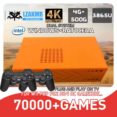 Retro Video Game Console Y3 Batocera System 500GB 3865U 70000+Games For Wii PS2 PSP Saturn GameCube 