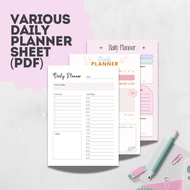 Various Printable Daily Planner Sheet (PDF Download)