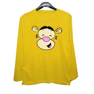 Fat Women's Long Sleeve Shirt Cute Cartoon Tiger T-Shirt 6XL 5XL 4XL 3XL 2XL
