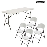 Lifetime 5FT Foldable Table (1 pc) & Lifetime Foldable Chair (4 pcs) Set