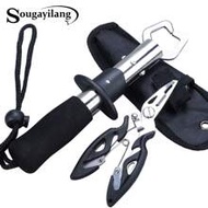 Stainless Steel Fishing Plier Split Ring Cutter Fishing Holder Tackle With Tether Combo