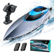4DRC S3 RC Boat,Remote Control High Speed Boat for Pools & Lakes, 30+MPH 2.4GHz Racing Boats,with LE