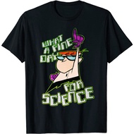 Animation [Dexter's Lab] Dexter/Titi/Mandeck Pattern Printing Men's 100% Cotton Round Neck Short-Sle