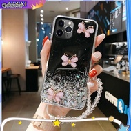Case For Huawei Mate 20 30 40 50 Pro Mate 20X 3D Butterfly Bling Glitter Lanyard Silicone Back Cover