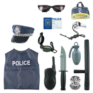 NEW Police Props Costume For Kids Cosplay Dress-Up Clothes Toys Children Halloween Policeman Costume