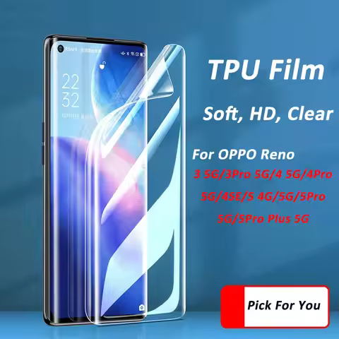 For OPPO Reno 6 5 4 3 Pro Plus 4G 5G 4SE Soft TPU Screen Protector No Scratch Safety Clear Protectiv