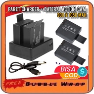 PAKET Action cam Dual charger + baterai batrai actioncam Universal original brica bpro5 Brica Bpro 5 Sbox Kogan 4k Sbox / Sbox s1 / Eken / Vivan / 4k SPORTCAM / Kogan 4k / Brica BPRO 5 AE / Brica Bpro AE Mark ii / Bcare X1 X2 X3