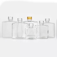 Flat Shoulder Glass Bottle Square Shoulder Beverage Glass Bottle ☆ VITO zakka ☆ Beverage Bottle Floa