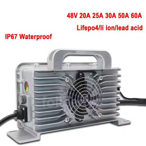 48V Lifepo4 Smart Charger 30A 35A 50A 60A 70A Lithium Battery Charger IP67 Waterproof 20A 25A 54.6V