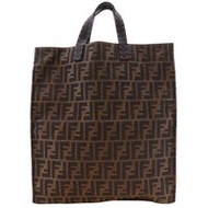 กระเป๋าถือ Fendi Zucca มือสอง ทำจากผ้าไนลอนสีน้ำตาล ขนาด A4 เปิดออกได้ เหมาะสำหรับทั้งชายและหญิง