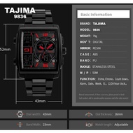 Jam Tangan Analog Digital Pria Tajima 9836 Tahan Air 50 Meter Garansi 1 Tahun + Free BOX